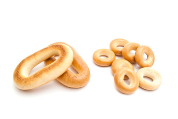 two piles of bagels
