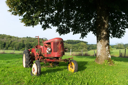 Old red tractor