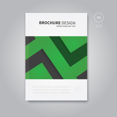 Vector brochure flyer template design a5 size / Modern green business concept for book or magazine