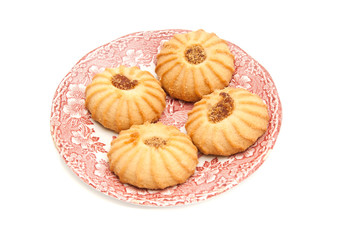 cookies with jam on a dish