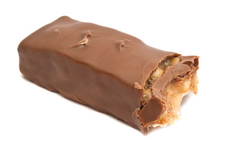 half of tasty chocolate bar