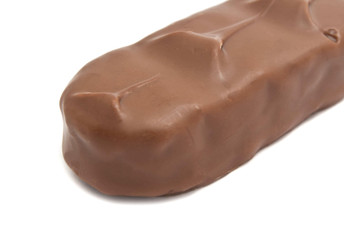 tasty chocolate bar on white