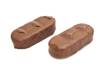 chocolate bars on white