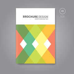 vector brochure flyer template for book design / business brochure with colour shapes for print