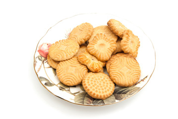 delicious cookies on glass plate