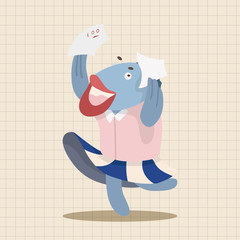 animal going to school cartoon theme elements