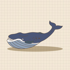 sea animal whale cartoon theme elements
