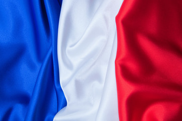 Flag of France on satin texture