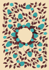 Vintage blue raspberry card