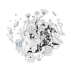 Wild cartoon world print design