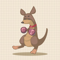 Animal kangaroo doing sports cartoon theme elements
