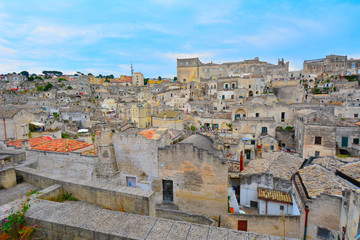 Obraz premium matera, habitats troglodytiques, dans la basilicate, près des pouilles en italie