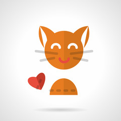 Pets love simple flat vector icon