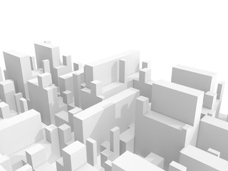Abstract 3d cityscape over white background