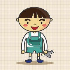 family boy character flat icon elements background,eps10