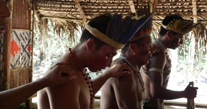 Indian tribe ritual in Amazon, Brazil