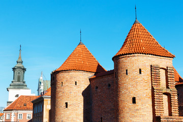 Fototapeta premium Semicircular fortified outpost barbican in Warsaw, Poland
