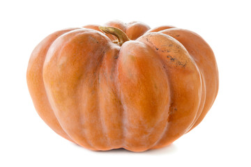 Orange dirty pumpkin isolated on a white background.