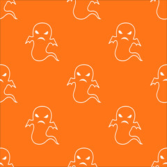 Materiał do szycia Vector seamless background Halloween Ghost