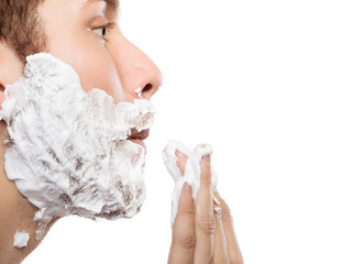 Man preparing to shave
