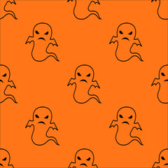 Materiał do szycia Vector seamless background Halloween Ghost