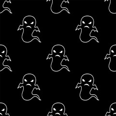 Materiał do szycia Vector seamless background Halloween Ghost