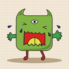 monster cartoon theme elements vector,eps