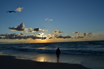 Obraz premium Zachód słońca na plaży