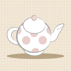 kitchenware teapot flat icon elements, eps10