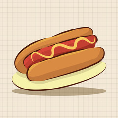 fast food hot dog flat icon elements,eps10