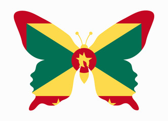 grenada flag butterfly