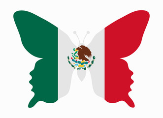 mexico flag butterfly