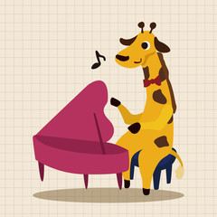 muscial animal giraffe flat icon elements background,eps10
