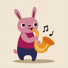 musical animal rabbit flat icon elements background,eps10