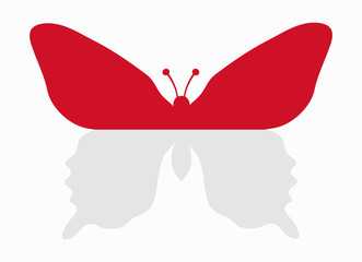 monaco flag butterfly