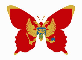 montenegro flag butterfly