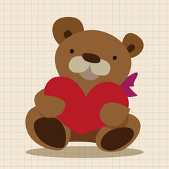 Valentine's day present bear flat icon elements background,eps10