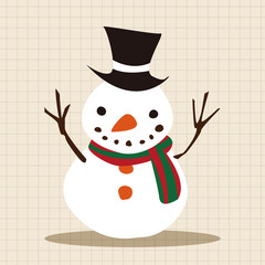 Christmas snowman flat icon elements background,eps10