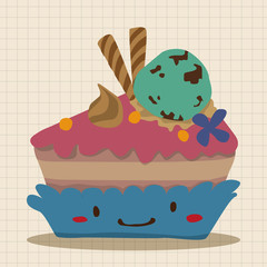 decorating cake flat icon elements background,eps10