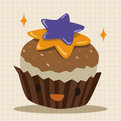 decorating cake flat icon elements background,eps10