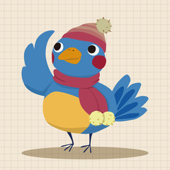winter animal bird flat icon elements background,eps10