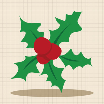 Christmas wreath flat icon elements background,eps10