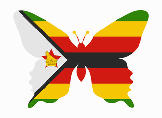 zimbabwe flag butterfly
