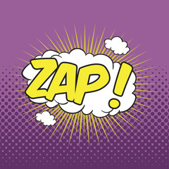 ZAP! Wording Sound Effect for Comic Speech Bubble