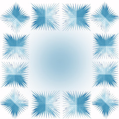 Winter frame from blue ice crystals