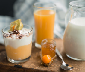 white-orange breakfast