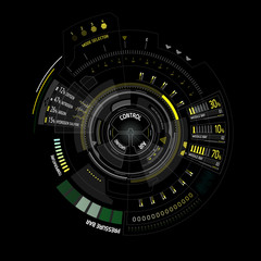 Futuristic touch screen user interface HUD