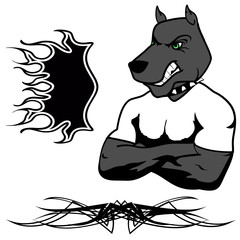 angry dog muscle cartoon pack collection in vector fromat