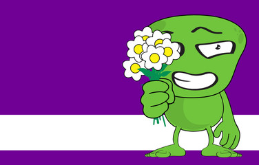 funny alien cartoon background in vector format