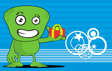 funny alien cartoon background in vector format